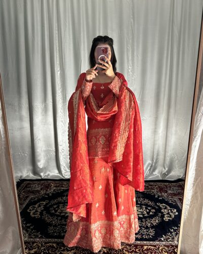 Cherry Pink Tissue Sharara