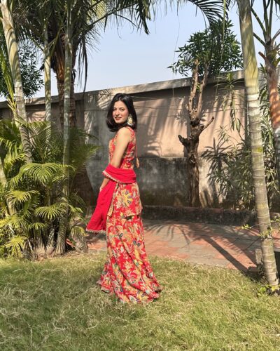 Cherry Kalidar Sharara Set